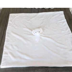 Jimco Lamp THRO Cream Elephant Embossed Large Security Blanket Lovey 30" X 31"